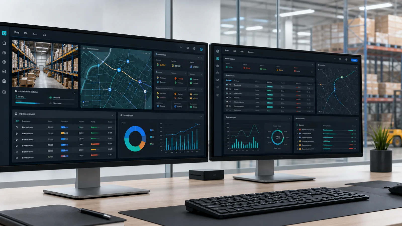 Logistics, inventory and fleet management dashboards